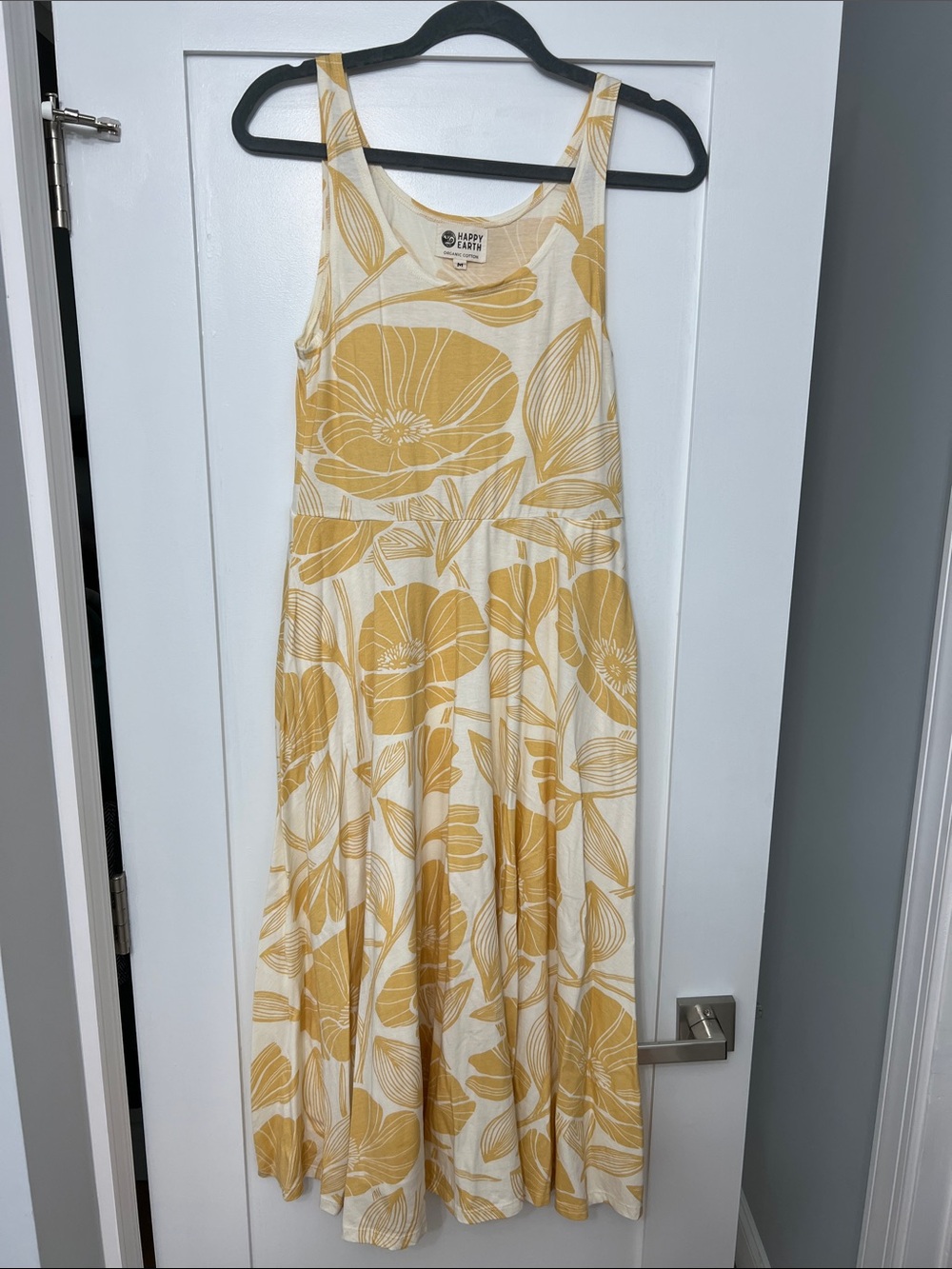 Happy Earth Yellow Floral Midi Dress
